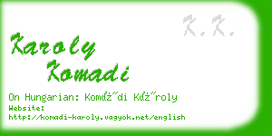 karoly komadi business card